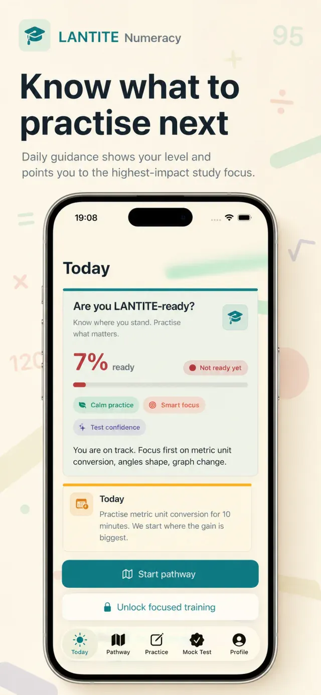 Schermafbeelding van LANTITE Numeracy: numeracy-toets voor australische lerarenopleidingen.