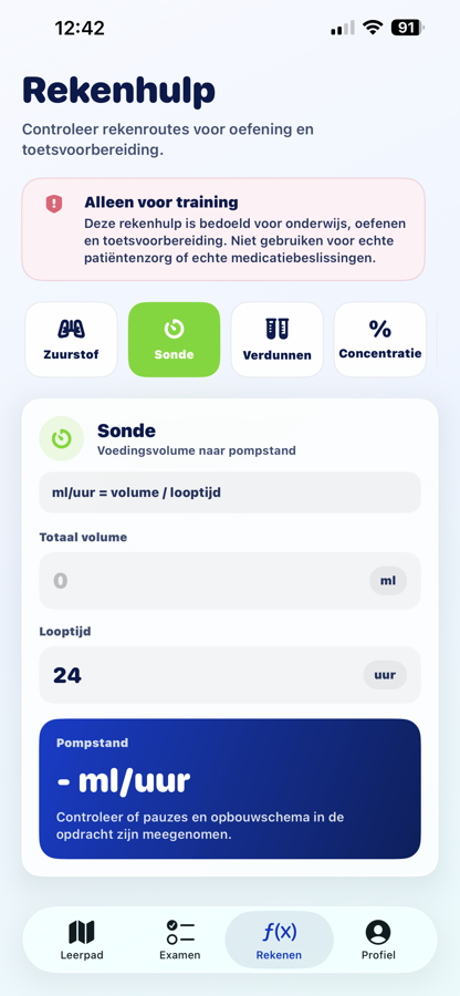 DoseerCheck Trainer rekenhulp stap voor stap